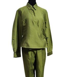 Vintage Cameron Blake Green Cross Top and Pant (Pant Suit) Size 8